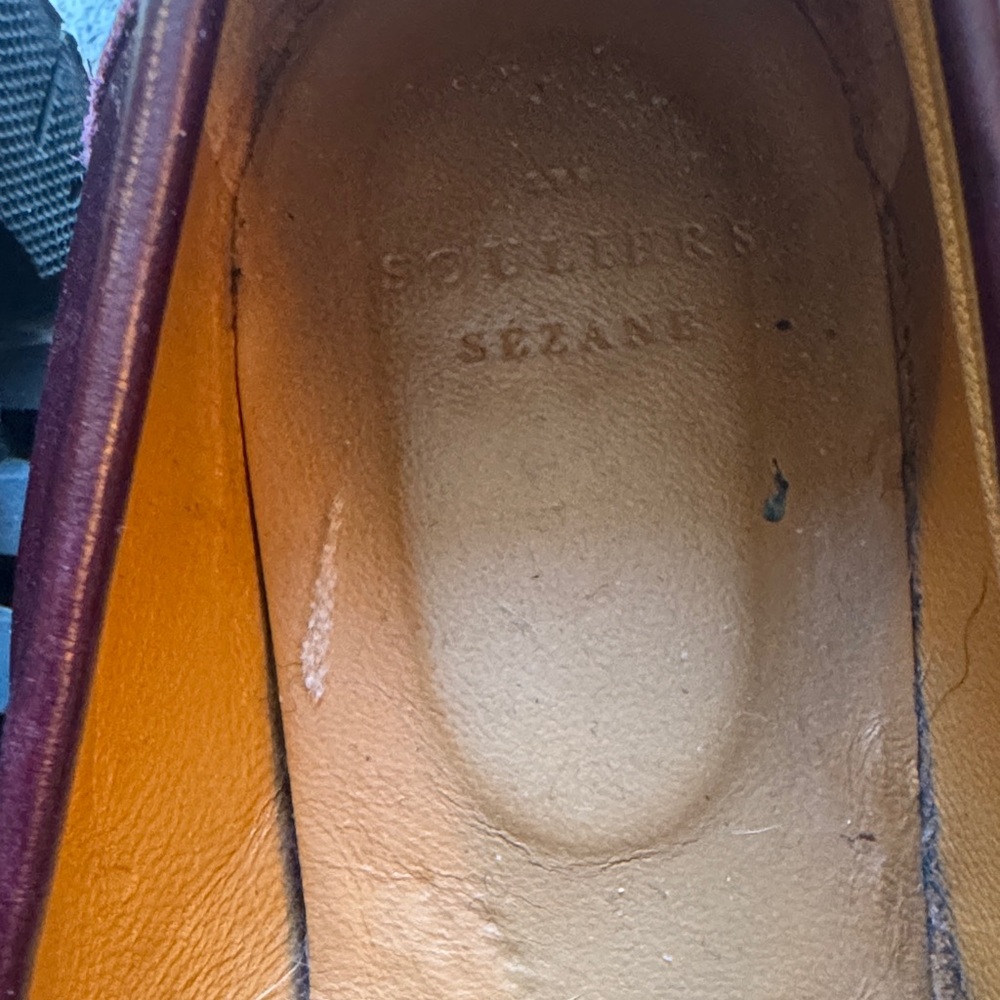 Sezane Burgundy Leather Penny Loafers - Picture 2 of 5